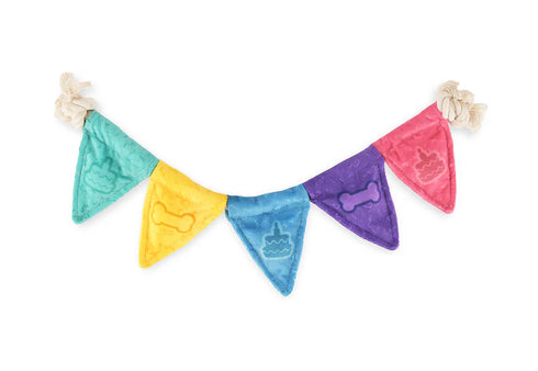 P.L.A.Y. Party Animal Tug n’ Party Banner Plush Dog Toy