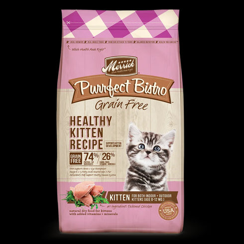 Merrick Purrfect Bistro Grain Free Kitten Dry Cat Food - Chicken & Turkey - 4lb Bag