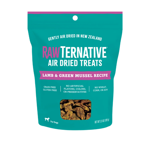 RawTernative Air Dried Dog Treats - Lamb & Green Mussel - 3.5oz Pouch