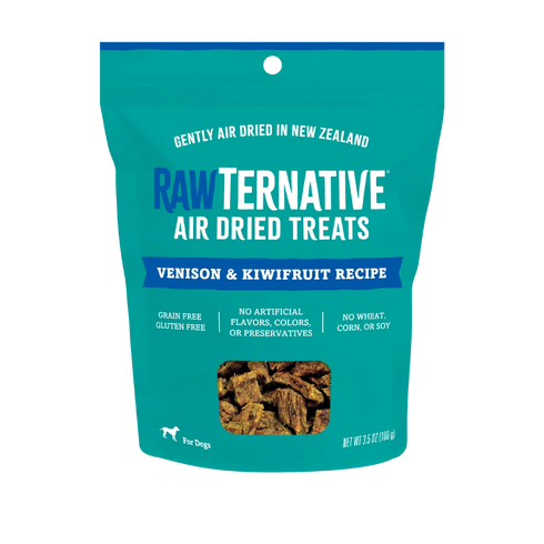 RawTernative Air Dried Dog Treats - Venison & Kiwifruit - 3.5oz Pouch