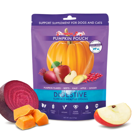 Grandma Lucy's Pumpkin Pouch Dog & Cat Food Topper - Digestion - 6oz Pouch