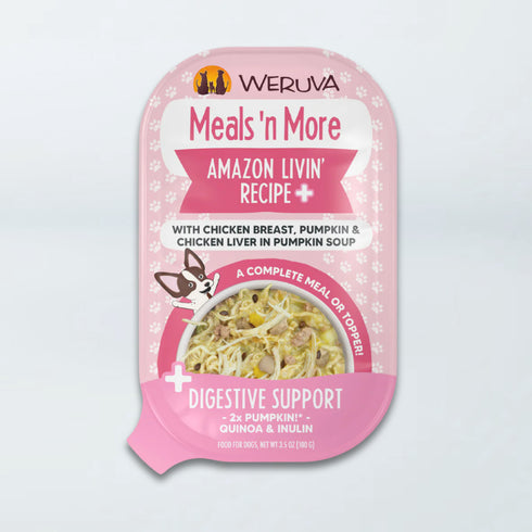 Weruva Meals 'n More Digestive Support Wet Dog Food - Amazon Livin' Chicken Recipe Plus - 3.5oz Cup