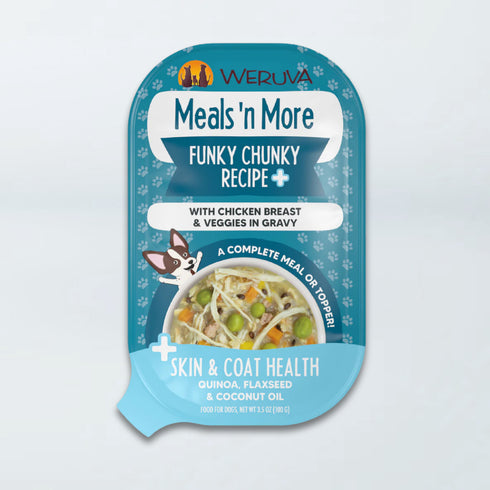 Weruva Meals 'n More Skin & Coat Support Wet Dog Food - Funky Chunky Recipe Plus - 3.5oz Cup
