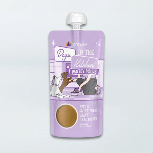 Weruva Dogs In The Kitchen Pantry Pour Wet Dog Food Meal Topper - Beef & Sweet Potato in Gravy - 7oz Pouch