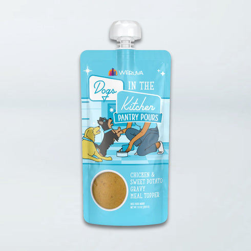 Weruva Dogs In The Kitchen Pantry Pour Wet Dog Food Meal Topper - Chicken & Sweet Potato in Gravy - 7oz Pouch