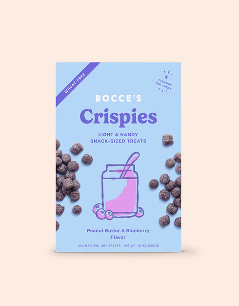 Bocce's Crispies Dog Treats - PB & Blueberry - 10oz Pouch