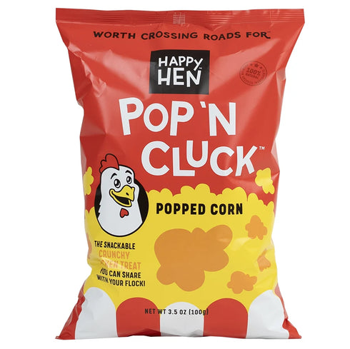 Happy Hen Pop 'n Cluck Popped Corn Chicken Treats - 3.5oz Bag