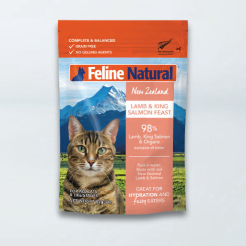 Feline Natural Wet Cat Food - Lamb & King Salmon - 3oz Pouch