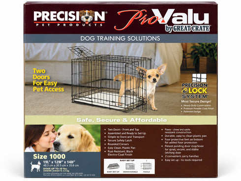 Precision Pet ProValu 2 Door Wire Crate 19" X 12" X 14"