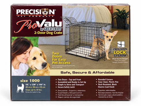 Precision Pet ProValu 2 Door Wire Crate 19" X 12" X 14"
