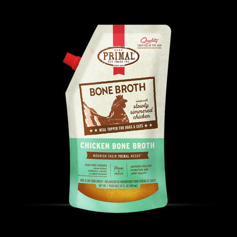 Primal Bone Broth Hydrator Dog & Cat Food - Chicken - 20oz Resealable Pouch