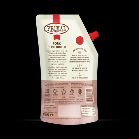 Primal Bone Broth Hydrator Dog & Cat Food - Pork - 20oz Resealable Pouch