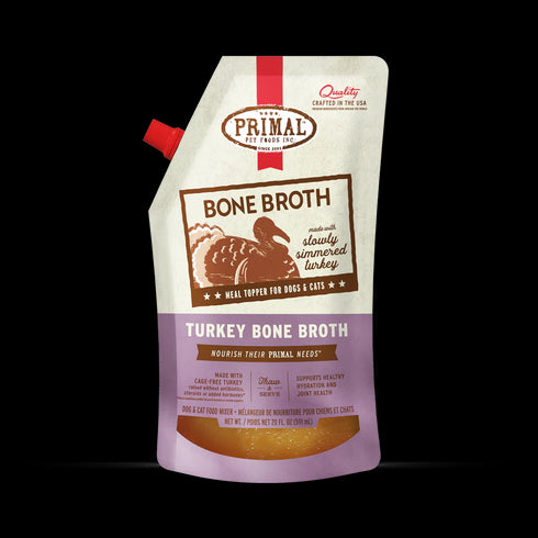 Primal Bone Broth Hydrator Dog & Cat Food - Turkey - 20oz Resealable Pouch