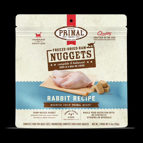 Primal Freeze Dried Nuggets Cat Food - Rabbit - 14oz Bag