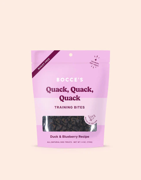 Bocce's Bakery Bites Quack, Quack, Quack Dog Training Treats - Duck & Blueberry - 6oz Pouch
