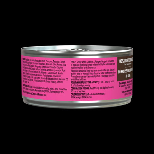 Rawz Gravy Wet Cat Food - Whole Sardines & Pumpkin - 5.5oz Can
