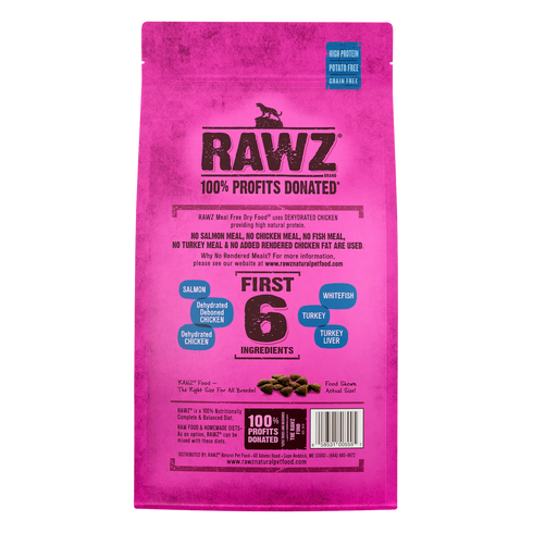 Rawz Dry Cat Food - Salmon, Chicken, & Whitefish - 1.75lb Bag