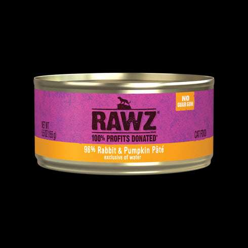 Rawz Wet Cat Food - 96% Rabbit & Pumpkin - 3oz Can