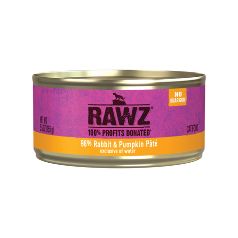 Rawz 96% Wet Cat Food - Rabbit & Pumpkin Pate - 3oz Can