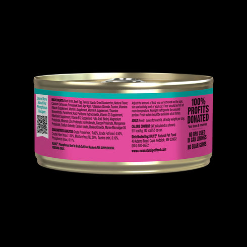 Rawz Lower Phosphorous Wet Cat Food - Beef - 5.5oz Can