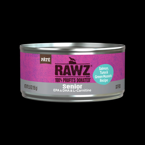Rawz Senior Wet Cat Food - Tuna, Salmon, & Green Mussel - 5.5oz Can
