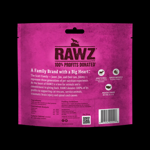 Rawz Freeze Dried Raw Cat Treats - Rabbit, Green Mussels, & Goats Milk - 1oz Pouch
