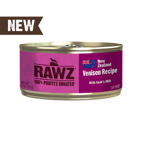 Rawz 94% Meat With Goats Milk Wet Cat Food - Venison - 3oz Can