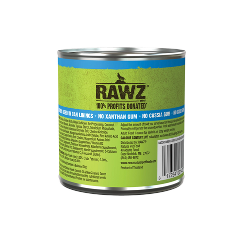 Rawz Shredded Wet Dog Food - Chicken, Coconut Oil, & New Zealand Green Mussels - 10oz Can