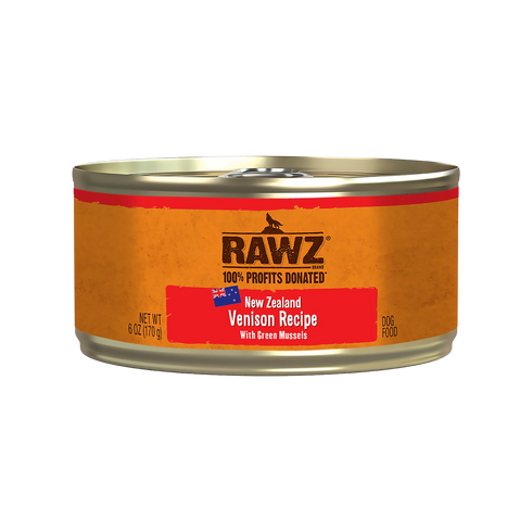 Rawz Pate Wet Dog Food - 94% Venison & Green Mussels - 6oz Can
