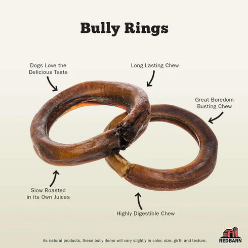 Redbarn Bully Ring Dog Treat - Beef - 3pk