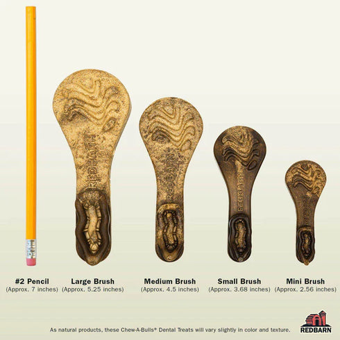 Redbarn Chew-A-Bulls Brush Dental Dog Treats - Medium - 12ct