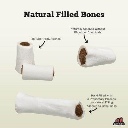 Redbarn Natural Peanut Butter Filled Dog Bone - Small 3"