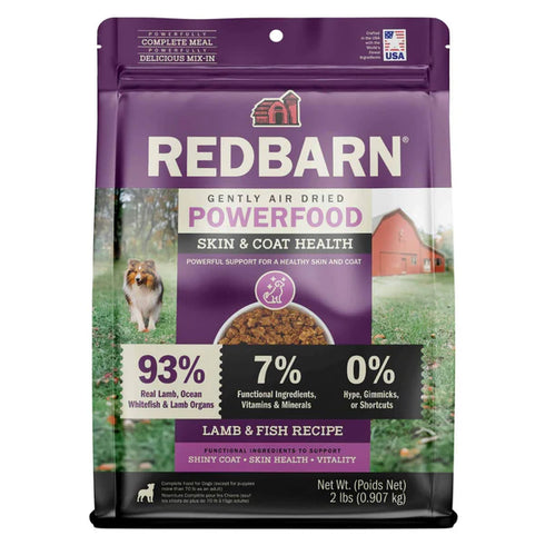 Redbarn Skin & Coat Air Dried Dog Food - Lamb & Fish - 2lb Bag