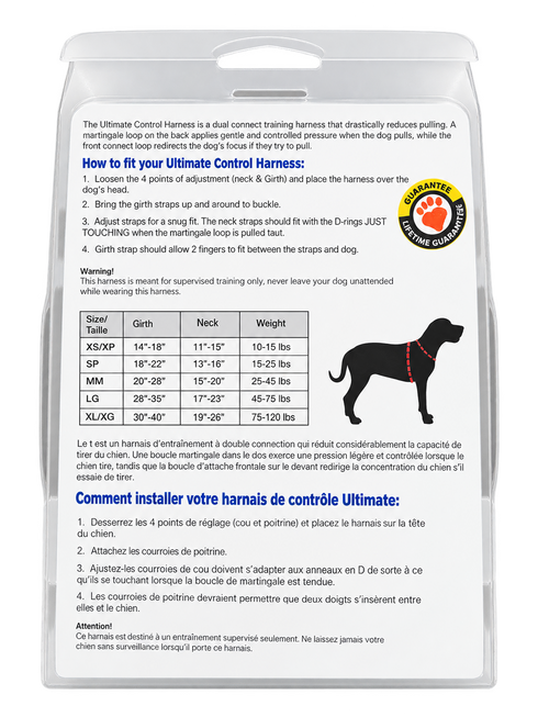 RC Pet Ultimate Control Harness - X-Small - Black