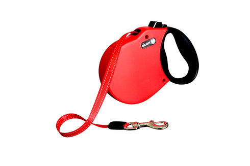 Alcott Adventure Retractable Dog Leash - Large - Bright Red
