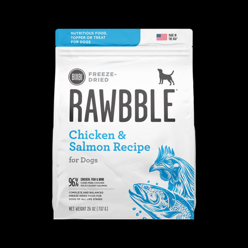 Bixbi Rawbble Freeze Dried Raw Dog Food - Chicken & Salmon - 26oz Bag