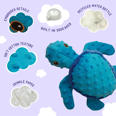 Snugarooz Tucker The Turtle Plush Dog Toy - 10"