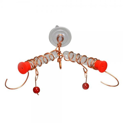 Gold Crest Window Wonder Copper Two Tube Hummingbird Feeder