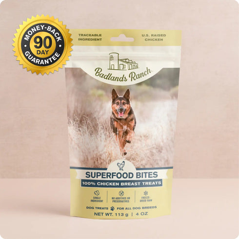 Badlands Ranch Superfood Bites Air Dried Dog Treats - Chicken - 4oz Pouch