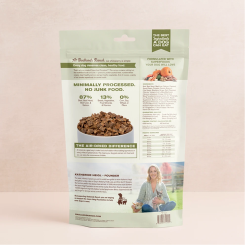 Badlands Ranch Superfood Complete Air Dried Dog Food - Beef - 11.5oz Bag