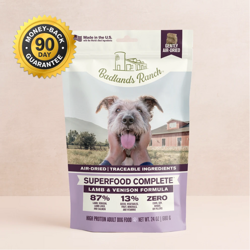 Badlands Ranch Superfood Complete Air Dried Dog Food - Lamb & Venison - 24oz Bag