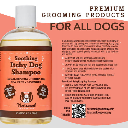Natural Dog Company Itchy Dog Shampoo For Dogs - 12oz Pump Bottle