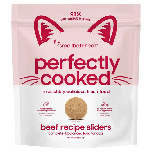 Smallbatch Perfectly Cooked Frozen Cat Food - Beef - 2lb Bag