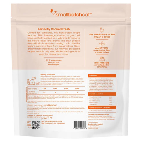 Smallbatch Perfectly Cooked Frozen Cat Food - Chicken - 2lb Bag