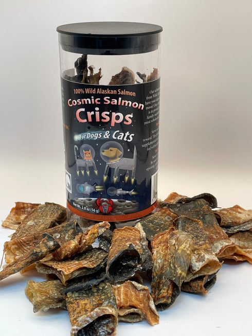 Happy Claws Lucky Paws Freeze Dried Dog & Cat Treats - Salmon Crisps - 2oz Pouch