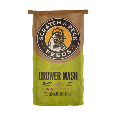 Scratch & Peck Organic Grower Mash For Chickens & Ducks - 10lb Bag