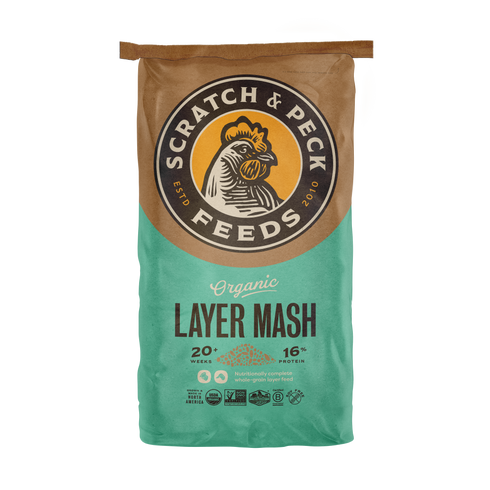 Scratch & Peck Organic Layer 16% Mash for Chickens & Ducks - 40lb Bag
