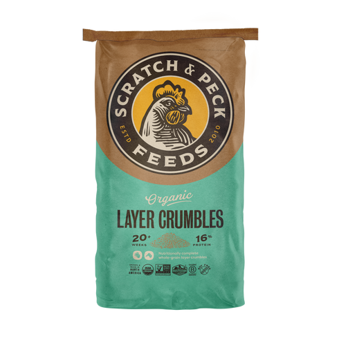 Scratch & Peck Organic Layer 16% Crumbles For Chickens & Ducks - 35lb Bag