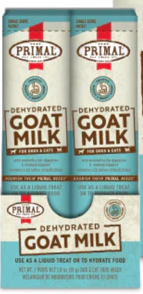 Primal Pet Foods Dehydrated Goat Milk Cat & Dog Food Additive - Goat Milk - 1.8oz Single Packet