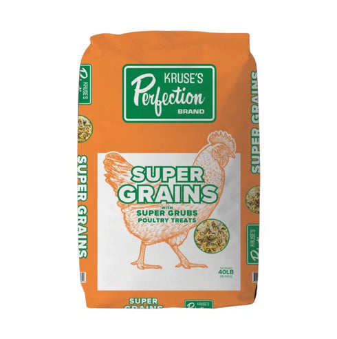 Kruse Super Grains Feed with Super Grubs – 40lb High-Protein Mix